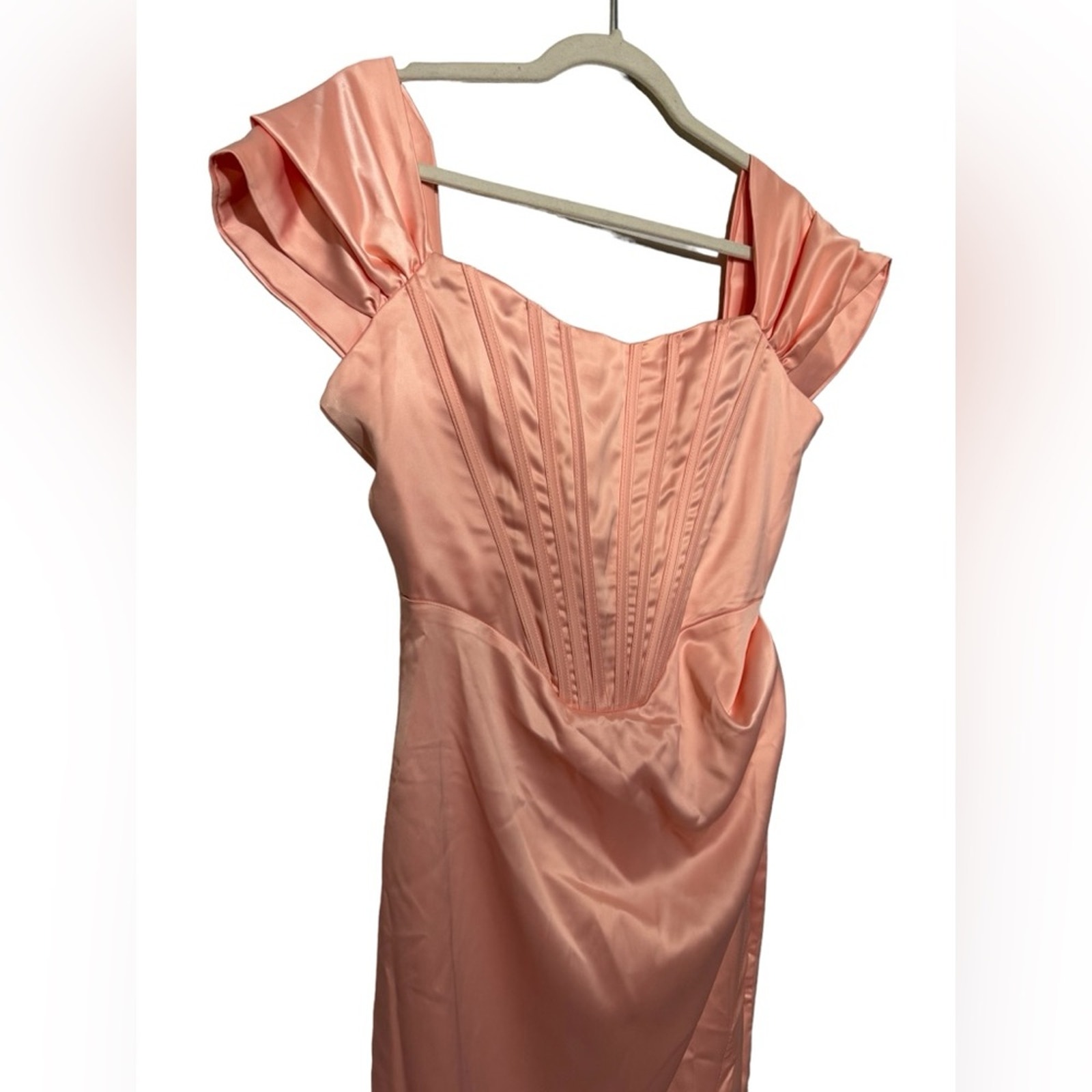 Rosedress Nwt Pink Peach Satin Corset Princess Pencil Dress Women S Size Large — image 2 of 6